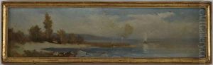 Paysage Pris Depuis L'embouchure De La Thielle Et Marais D'anet Pres Thielle by Auguste Bachelin