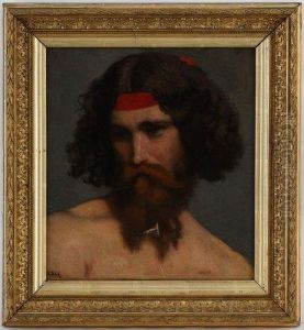 Etude De Visage D'homme by Auguste Bachelin