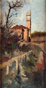 Paisaje Con Casa Al Fondo by Francisco Gimeno Arasa