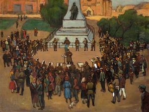 On The Market Place by Lajos Gimes