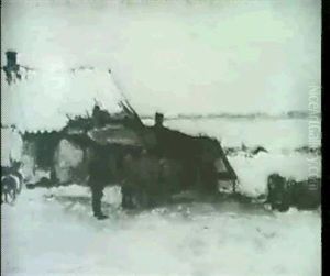 Winterlandschaft Mit Staffagen by Lajos Gimes