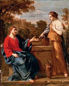 Christ And The Woman Of Samaria by Giacinto Gimignani
