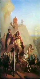 The Falcon Hunt by Louis Eugene Ginain