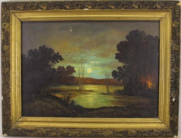 A Moonlit Encampment Scene - view 1