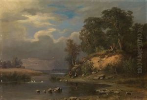 Pastoral Landscape by Aleksandr Vasil'evich Gine