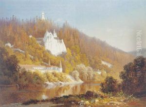 Blick Auf Svjatogorsky Kloster An Dem Flus Donetz In Der Ostukraine