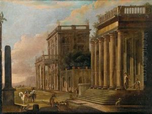Paisaje Con Ruinas Arquitectonicas by Vicente Giner