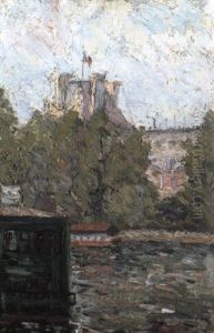 Pavillon De Flore, The Louvre From Across The Seine by Charles Ginner