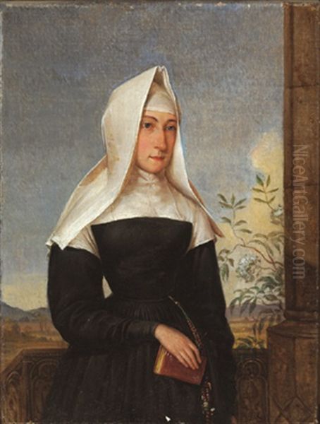 Bildnis Einer Nonne Vor Landschaftshintergrund - view 1