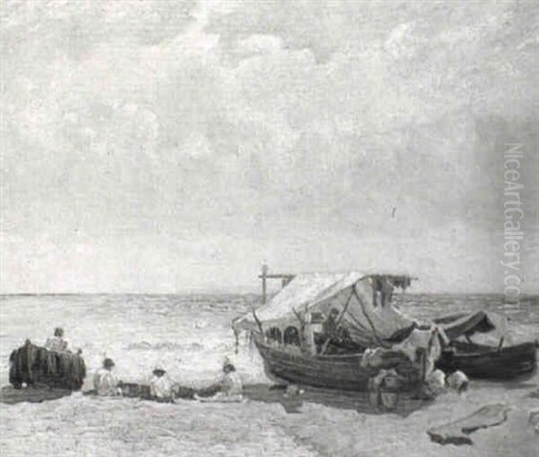 Fisherfolk On The Beach - view 1