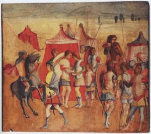 A Roman Encampment by Niccolo II Giolfino
