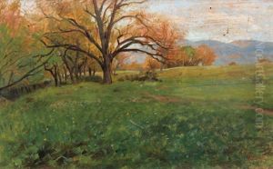 Italienische Feldlandschaft Im Herbst Mit Baumen by Francesco Gioli