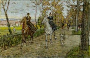Passeggiata A Cavallo Nei Dintorni Di Firenze by Luigi Gioli