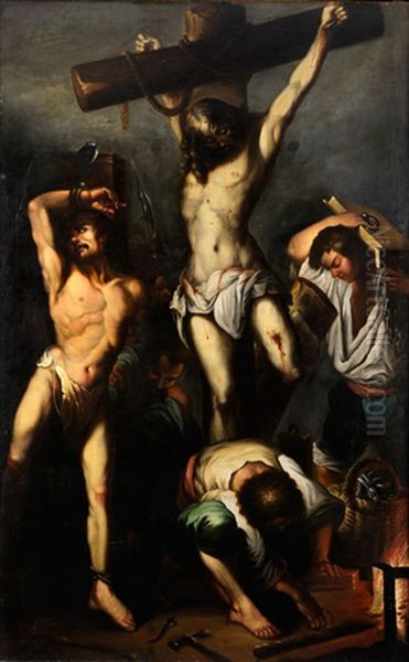 Christus Am Kreuz Zwischen Einem Schacher Und Einem Jungen Folterknecht - view 1