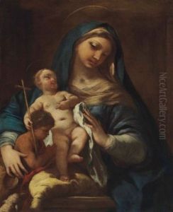 The Madonna And Child With The Infant Saint John The Baptist by Luca Giordano