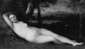 Venus Allongee Sur Fond De Paysage