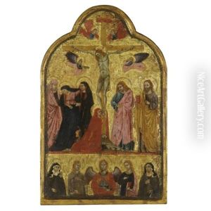 The Crucifixion With The Archangel Michael And Saints Elizabeth Of Hungary, Agnes, Catherine Of Alexandria And Clare (+ The Imago Pietatis With The Donor Figures Of A Franciscan Monk And Nun; Double-sided) by Giotto