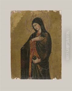 The Virgin Annunciate (right Wing Of A Portable Tabernacle) by Giovanni di Paolo