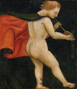Flotespielender Putto; Putto Mit Flote