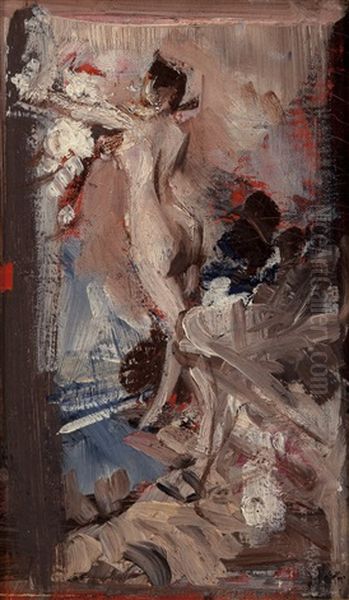 Nudo Femminile Con Pelle Di Tigre (study) - view 1