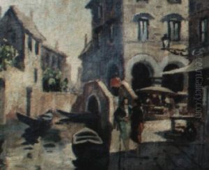 Venice Canal Scene by Vincenzo Giovannini