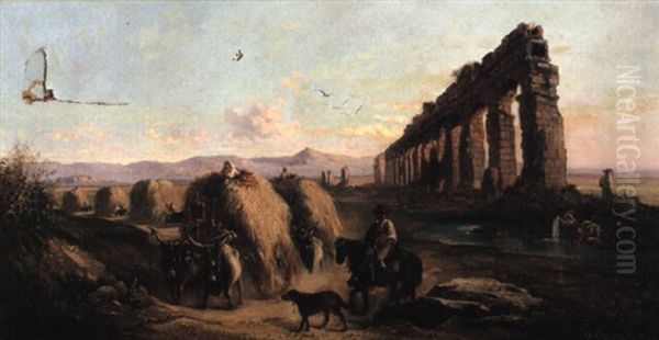 Landscape With Figures, Cattle, Cart And Ruins - view 1