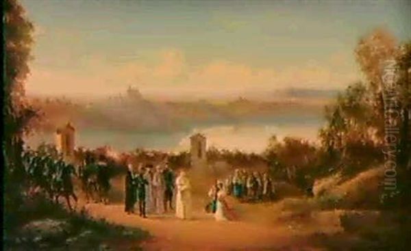 A. Pio Ix Benedice I Fedeli Presso Un Lago Del Lazio (1870);b. Pio Ix In Carrozza Lungo Il Tevere (1869) - view 1