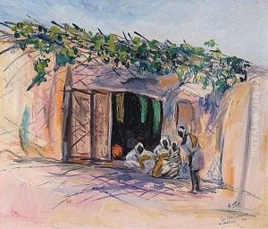 Les Teinturiers A Marrakech by Charles (Felix) Gir
