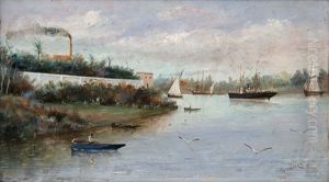 Vista De La Cartuja Desde El Guadalquivir by Adolfo Giraldez Y Penalver