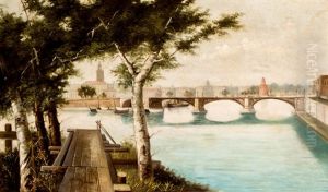 Vista De Sevilla Desde El Guadalquivir by Adolfo Giraldez Y Penalver