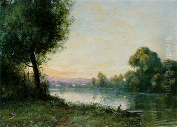 Coucher De Soleil Sur La Seine, A Eragny - view 1
