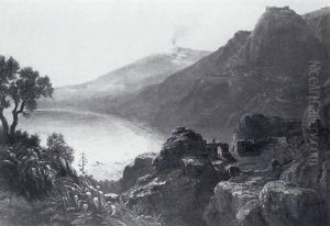 Vue De La Ville De Taormina Depuis L'amphitheatre Avec L'etna A L'arriere-plan