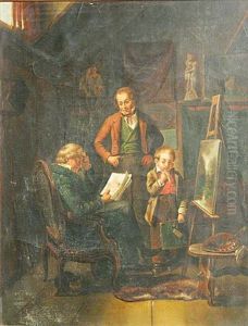 The Young Artist (+ The New Apprentice; Pair) by Edouard-Henri Girardet