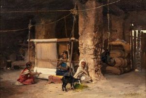 Les Tisserandes by Eugene Alexis Girardet