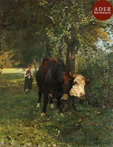 Fillette Et Sa Vache - view 1