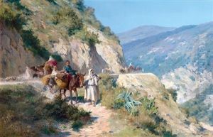 Le Retour Du Marche De Biskra by Eugene Alexis Girardet