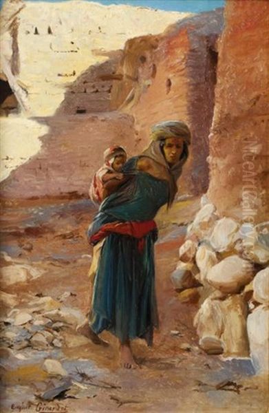 Femme Arabe D'el Kantara Portant Son Fils - view 1