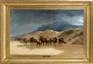 La Caravane by Eugene Alexis Girardet