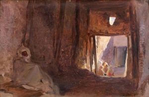 Interieur D'une Casbah by Eugene Alexis Girardet