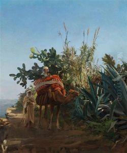 Chameliers A L'oasis by Eugene Alexis Girardet