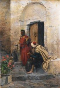 Conversation A La Fontaine by Eugene Alexis Girardet