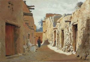 Rue D'el Kantara, Algerie by Eugene Alexis Girardet