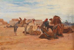 La Halte by Eugene Alexis Girardet