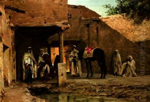 La Visit Du Sheik by Eugene Alexis Girardet