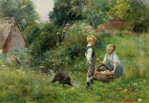 Bei Der Apfelernte by Eugene Alexis Girardet