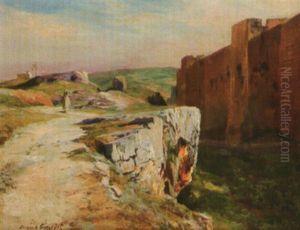 Devant Les Remparts by Eugene Alexis Girardet
