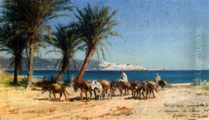 La Baie D'alger, Vue Du Jardin D'essai by Eugene Alexis Girardet