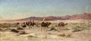 A Desert Caravan by Eugene Alexis Girardet