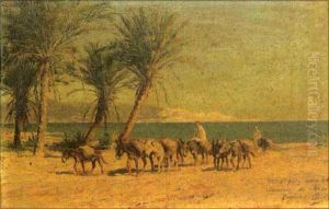 Le Muletier En Bord De Mer by Eugene Alexis Girardet