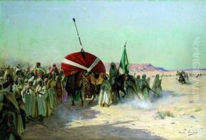 Procesion Nuptiale Dans Le Sud Algerien by Eugene Alexis Girardet